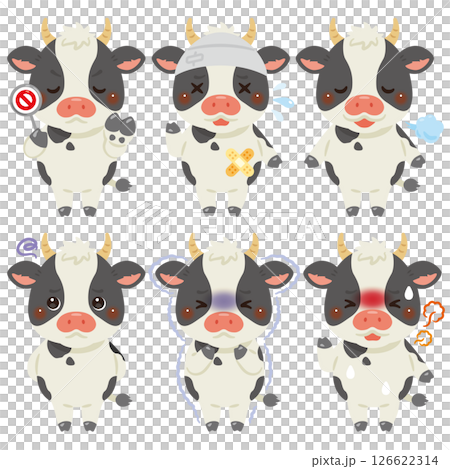 各州的牛角色插圖集 126622314