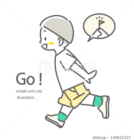 目標へ向かって走る子供たち シンプルでお洒落な線画イラスト 目標へ向かって走る子供たち シンプルでお洒落な線画イラスト 126622327