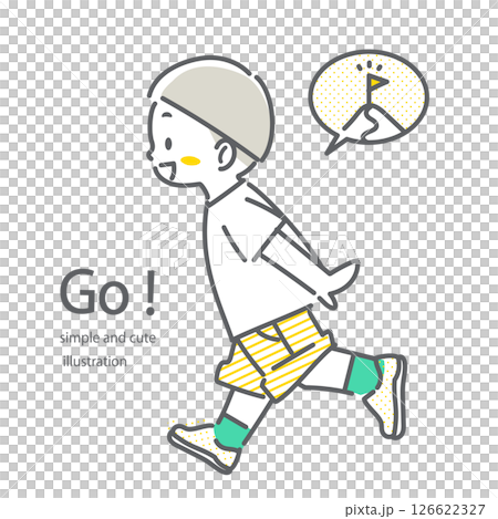 目標へ向かって走る子供たち シンプルでお洒落な線画イラスト 目標へ向かって走る子供たち シンプルでお洒落な線画イラスト 126622327