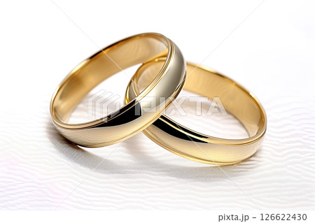 Wedding rings isolated on white background. Ai Generative 126622430