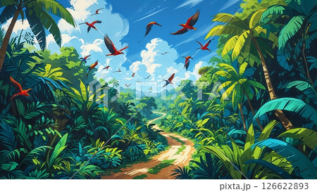 熱帯の楽園と空翔ける鳥たち 126622893