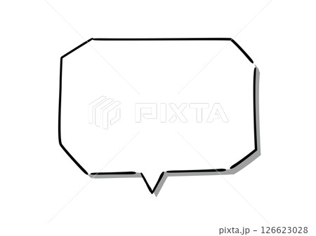 手書き風のふきだし単品 白塗り影付き 手書き風のふきだし単品 白塗り影付き 126623028
