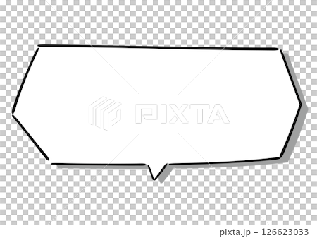Handwritten style speech bubble with white dot shadow 126623033