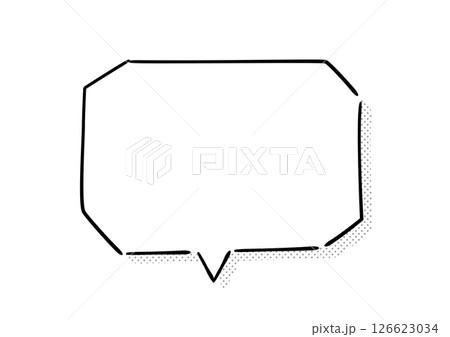 手書き風のふきだし単品　白塗りドット影付き 126623034