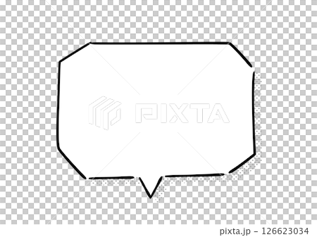 手書き風のふきだし単品　白塗りドット影付き 126623034