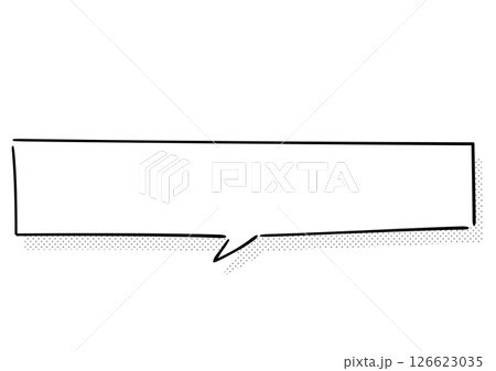 手書き風のふきだし単品　白塗りドット影付き 126623035