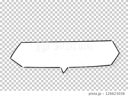 Handwritten style speech bubble with white dot shadow 126623036