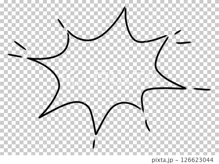 手書き風のふきだし単品 塗りなし線画 手書き風のふきだし単品 塗りなし線画 126623044