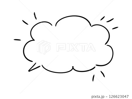 手書き風のふきだし単品　白塗り 126623047
