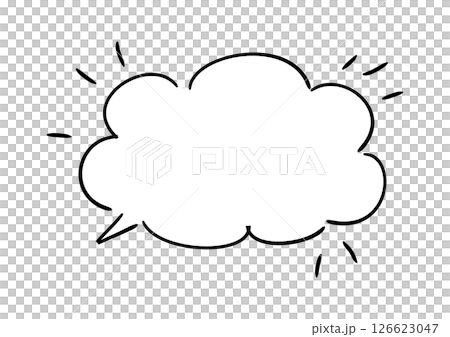 手書き風のふきだし単品　白塗り 126623047