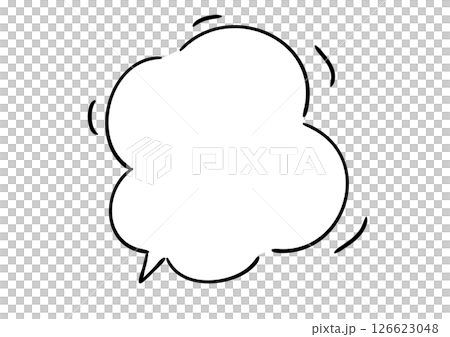 手寫風格的對話泡泡，漆成白色 126623048