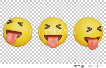 Stick tongue out expression Emoji 3D Icon Stick tongue out expression Emoji 3D Icon 126623100