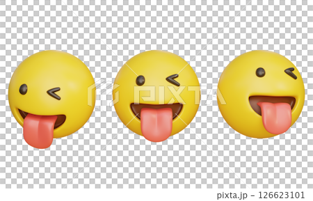 Stick tongue out expression Emoji 3D Icon Stick tongue out expression Emoji 3D Icon 126623101