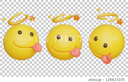 Stick tongue out dizzy face expression Emoji 3D Icon 126623105