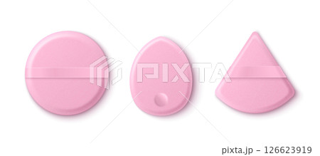 Set of pink makeup sponge blenders 126623919