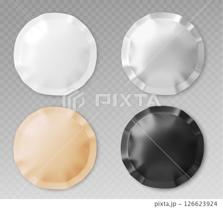 Set of blank foil bag packaging mockups 126623924