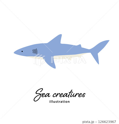 サメのシンプルなイラスト 126623967