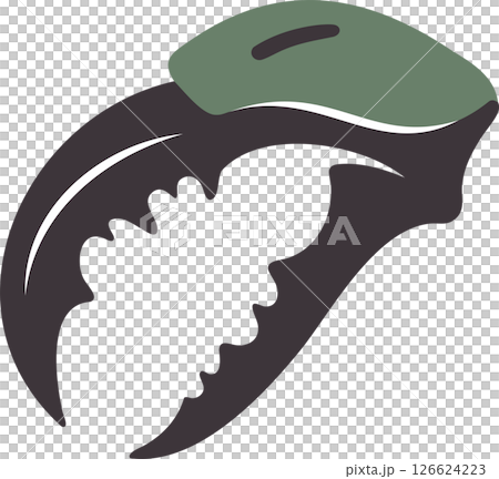 Single Crab Claw - Crustacean Pincer Illustration Single Crab Claw - Crustacean Pincer Illustration 126624223