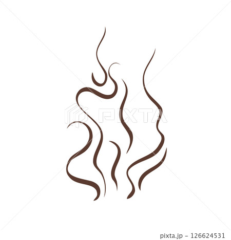 Steam swirl from hot drink in elegant black and white line art. Stylized wavy vapor with varying thickness, perfect for coffee shops, beverage branding and minimalist decor Steam swirl from hot drink in elegant black and white line art. Stylized wavy vapor with varying thickness, perfect for coffee shops, beverage branding and minimalist decor 126624531
