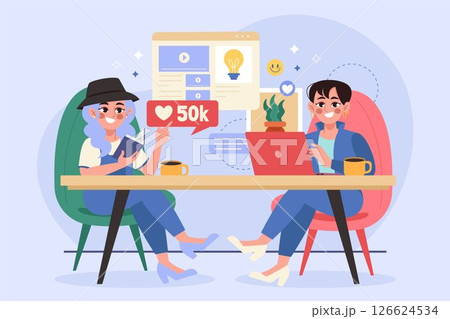 Modern Flat Blogger Background Composition 126624534