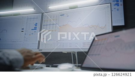 Digital Tablet and Computer with Multi-Monitor Desktop System Displaying Online Trading Software Digital Tablet and Computer with Multi-Monitor Desktop System Displaying Online Trading Software 126624921