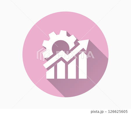 Growth optimization flat icon with long shadow for graphic and web design. 126625605
