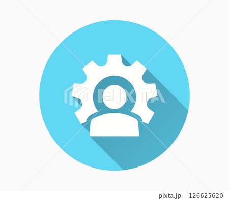 Settings flat icon with long shadow for graphic and web design. 126625620