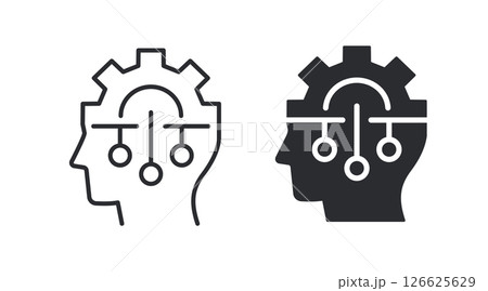 Artificial intelligence icons. Symbol machine learning and neural networks. 126625629
