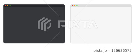 Web browser mockup window in dark and light mode modern flat simple line. web interface blank. Frame screen webpage ui template, interface bar. 126626573