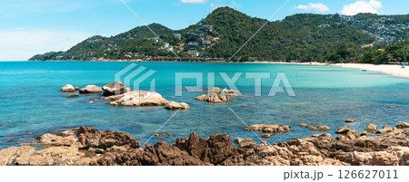 Koh Samui, a paradise island in the Gulf of Thailand renowned for its beautiful beaches and crystal-clear turquoise waters Koh Samui, a paradise island in the Gulf of Thailand renowned for its beautiful beaches and crystal-clear turquoise waters 126627011