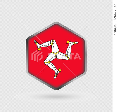 Isle of Man Flag Icon in Hexagon Shape. 126627032