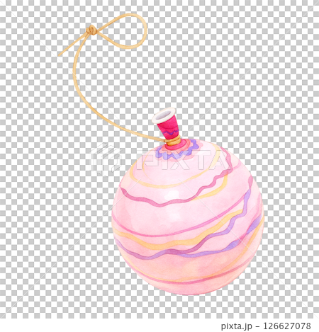 Yoyo fishing illustration watercolor 126627078