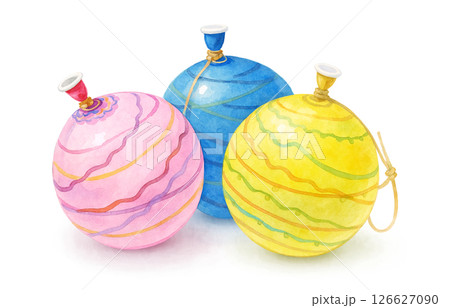 ヨーヨー釣り イラスト 水彩 126627090