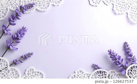 Soft Lavender and Lace Floral Pattern 126627537