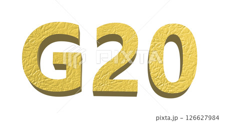 G20、金色の立体のロゴ、3D制作 G20、金色の立体のロゴ、3D制作 126627984
