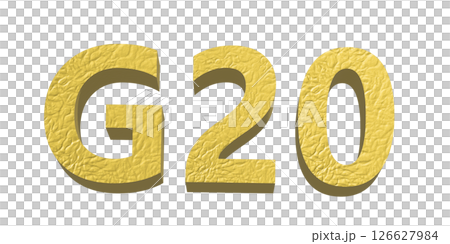 G20、金色の立体のロゴ、3D制作 G20、金色の立体のロゴ、3D制作 126627984