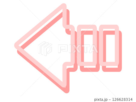 ピンクの影付きの途切れた矢印アイコン ピンクの影付きの途切れた矢印アイコン 126628314