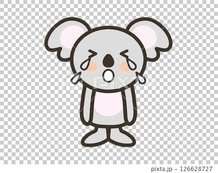 一隻可愛的無尾熊大聲哭泣的插圖 一隻可愛的無尾熊大聲哭泣的插圖 126628727