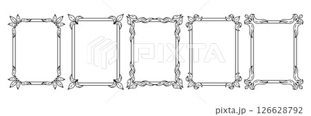 Floral frame in baroque style. Decorative curling plant. 126628792