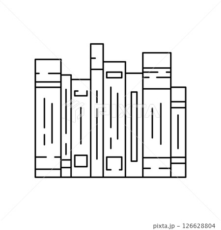 Illustrations of books stack. Image for education and school. 126628804