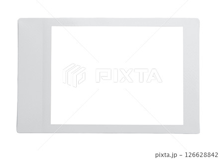 Mockup with an empty photo frame on a white background 126628842
