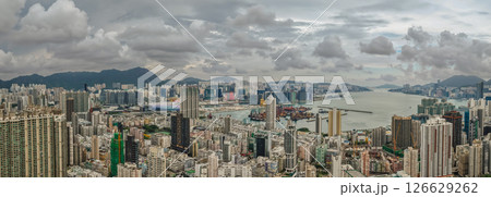 Urban View of a Vibrant City With Skyscrapers and Waterfront 126629262