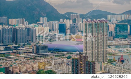 Urban Skyline With Residential and Commercial Buildings Urban Skyline With Residential and Commercial Buildings 126629263