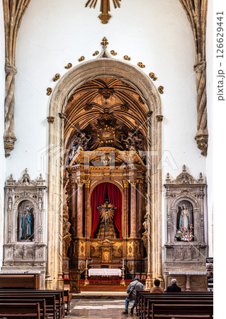 Coimbra , Portugal - Mar 15, 2025: Interior of Santa Cruz Monastery at Coimbra, Portugal Coimbra , Portugal - Mar 15, 2025: Interior of Santa Cruz Monastery at Coimbra, Portugal 126629441