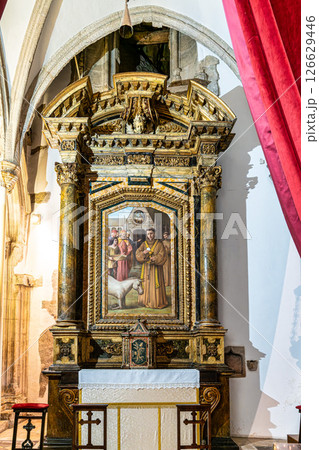 Coimbra , Portugal - Mar 15, 2025: Interior of Santa Cruz Monastery at Coimbra, Portugal 126629446