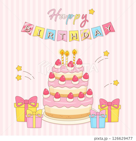 lovely birthday cake celebration 1 126629477