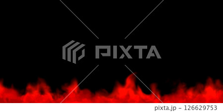 真っ赤な炎風の背景フレーム　19.5:9サイズ 126629753