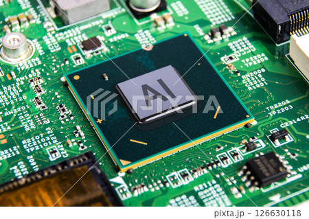 AI Central Processing Unit, A close up view of a computer AI central processing unit CPU AI Central Processing Unit, A close up view of a computer AI central processing unit CPU 126630118