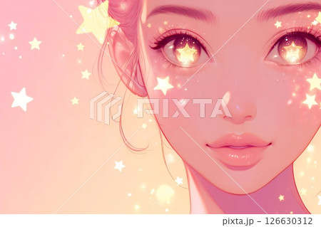 星をまとった美しい女性（アニメ・イラスト・コピースペース） 126630312