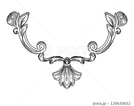 Hand drawing decorative abstract flourish border illustration 126630632